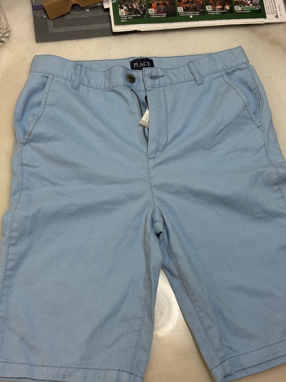 Place Light Blue Men's Flat Front Shorts